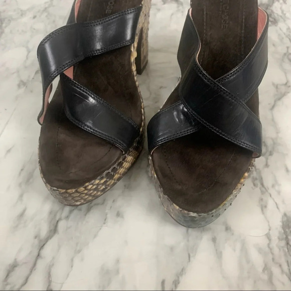 Ol’ Autre Chose Made in Italy Chunky Snakeskin Print Platform heels Size 40 - Picture 4 of 9